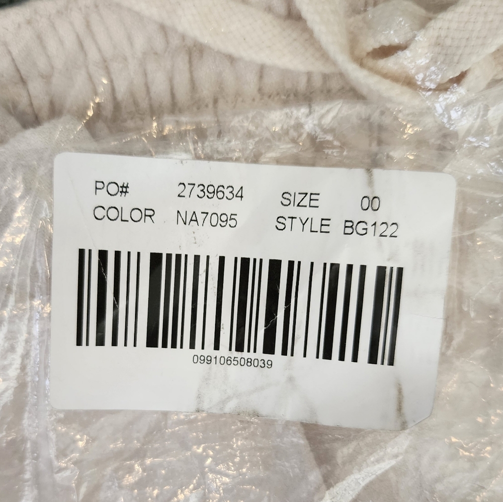 J. Crew Cargo Pants Linen Blend Ivory Zip Hem Split Size 00 - Picture 10 of 13